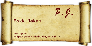 Pokk Jakab névjegykártya